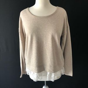 WOMEN’S 89th +MADISON SWEATSHIRT LACE TRIM NWT $48